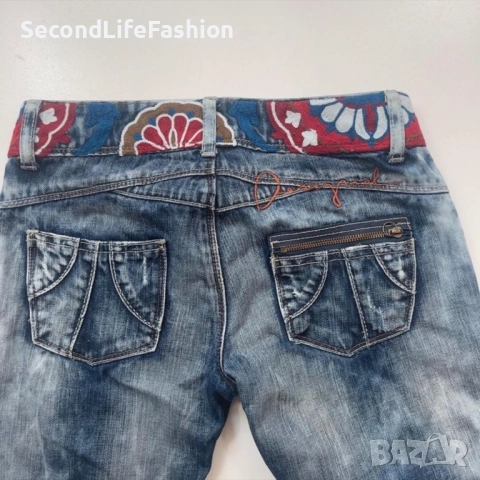 Дамски дънки Desigual Slim Fit с бродирана талия, размер 36, снимка 7 - Дънки - 52266449