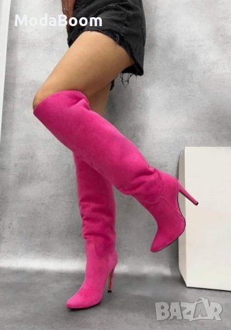 Велурени ботуши на ток , снимка 2 - Дамски ботуши - 42914648