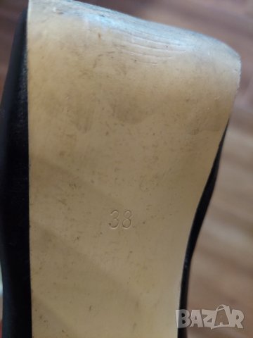 Елегантни черни кожени обувки с висок ток  Tendenz, снимка 4 - Дамски обувки на ток - 40196946