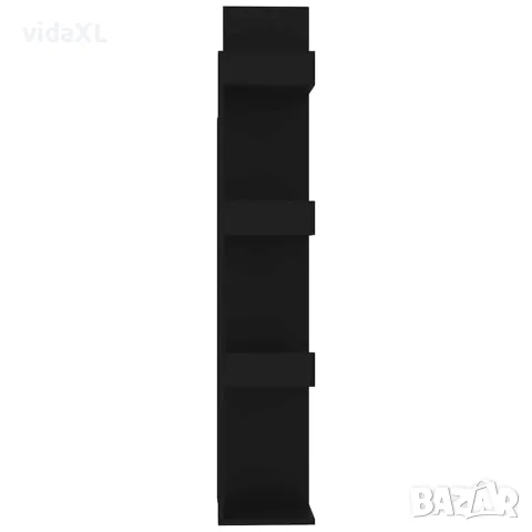 vidaXL Библиотека, черна, 48x25,5x140 см, инженерно дърво, снимка 5 - Ракли - 56147877
