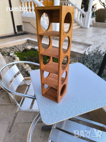 продавам дървена стойка за вино, снимка 3 - Шкафове - 53892242