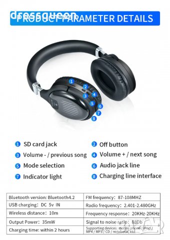 TM-061 Геймърски слушалки с Bluetooth Стерео и еквалайзер, снимка 11 - Bluetooth слушалки - 30256017