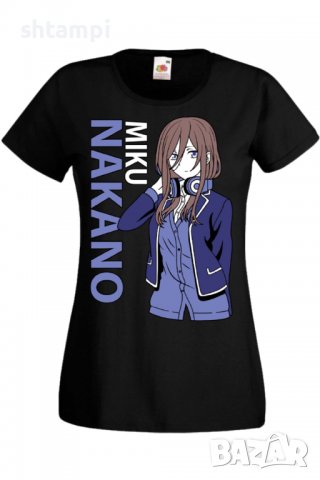 Дамска тениска The Quintessential Quintuplets Miku Nakano,Анимация,игра,Празник,Повод.