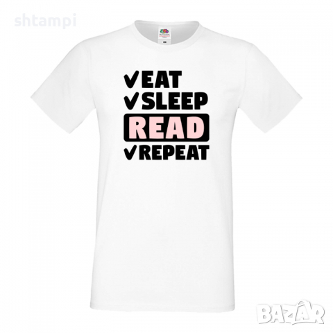Мъжка тениска,Read,Eat,Sleep,Peker,Anime,Repeat,Ядене,Спане,Геймс,Подарък,Повторение,Празник,Игри, снимка 2 - Тениски - 36419475