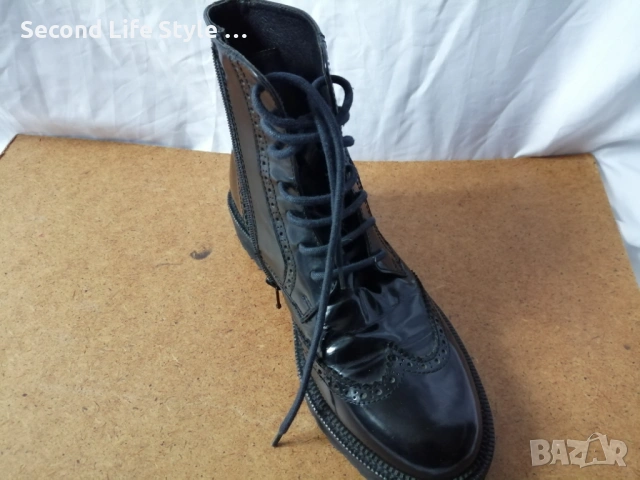 №37 дамски боти естествена кожа в черен цвят, снимка 9 - Дамски боти - 53143055