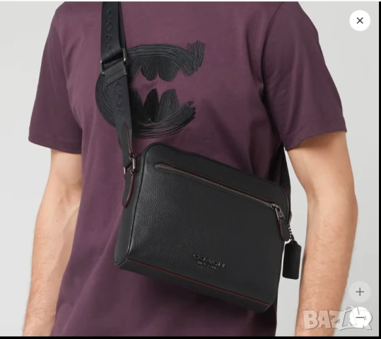 Мъжка кожена чанта Coach Metropolitan Soft - черна, снимка 2 - Чанти - 50508981