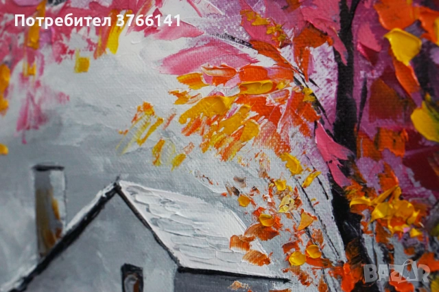 "Слънчоглед" Картина 50х40см, Маслена живопис с шпакла, снимка 3 - Картини - 54082058