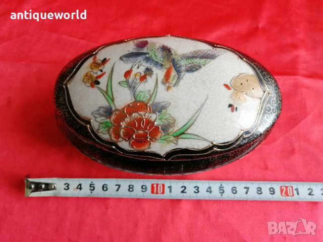 Roql SATSUMA Стара Японска Порцеланова Кутия за Бижута, снимка 6 - Антикварни и старинни предмети - 40307990