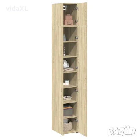 vidaXL Тесен шкаф, сонома дъб, 30x42,5x225 см, инженерно дърво, снимка 3 - Бюфети - 56146905