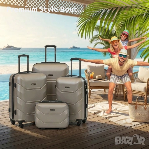 Комплект луксозни куфари 4 в 1 – ABS твърд корпус, кодирана ключалка и 4 двойни колела, снимка 4 - Куфари - 53892221