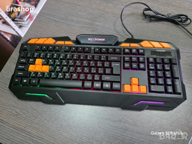 Нова! Геймърска клавиатура с Кирилица ROXPOWER G-8100, GAMING LED, Черна, снимка 3 - Клавиатури и мишки - 50163399