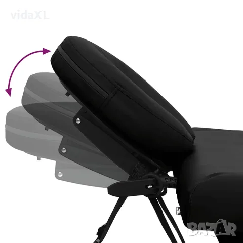 vidaXL Черна сгъваема масажна кушетка 4 зони с алуминиева рамка, снимка 7 - Кушетки - 56146055
