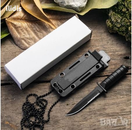 Нож  за вратUS M C   US Marine Corps Нож назъбенза оцеляване морска пехота D4  с фиксирано острие, снимка 2 - Ножове - 38359025