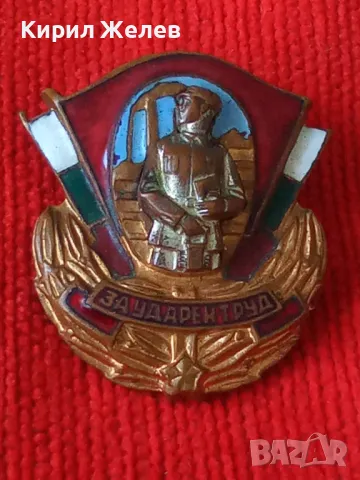 За УДАРЕН ТРУД Стара ЕМАЙЛИРАНА БРОНЗОВА с ПОЗЛАТА РЯДКА СОЦ НРБ ЗНАЧКА на ВИНТ ДИП КОМУНА 16841, снимка 14 - Колекции - 38465682