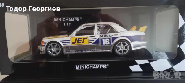 Mercedes 190 E 2.5 -16 Evo 1 1:18 MINICHAMPS, снимка 2 - Колекции - 52430878