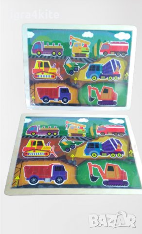  Ново! 2 модела големи дървени пъзели с превозни средства / дървени играчки, снимка 4 - Образователни игри - 38578121