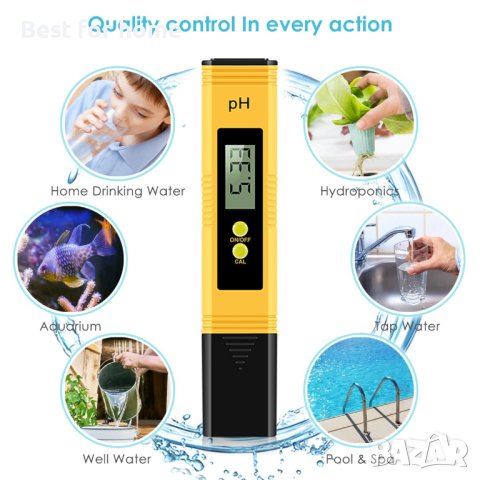 Цифров PH тестер 0.01 PH метър с висока точност за вода, 0-14 PH измервателен диапазон , снимка 3 - Други стоки за дома - 40445607