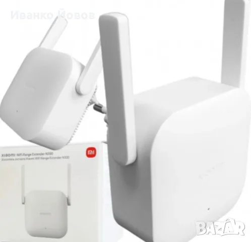 Wi-Fi усилвател Xiaomi Mi Range Extender N300, Мощност 2.4Ghz до 300 Mbs, 2 антени, Бял
