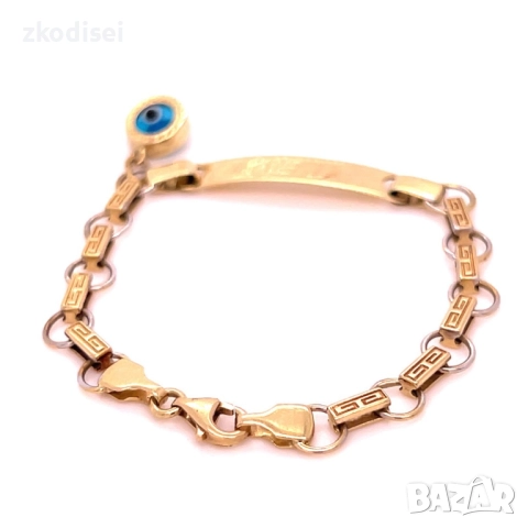 Златна детска гривна 5,29гр. 14,0см. 14кр. проба:585 модел:34753-2, снимка 2 - Гривни - 52409301