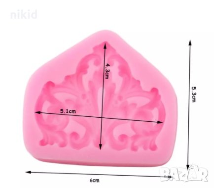 Сплетен орнамент корона силиконов молд декорация украса фондан торта мъфини, снимка 2 - Форми - 30733705