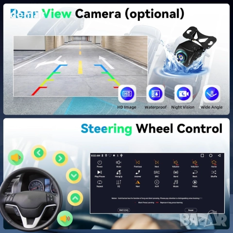 CAMECHO 1G 32G Android еднодинна автомобилна аудио стерео система,6,9", снимка 6 - Аксесоари и консумативи - 52274928