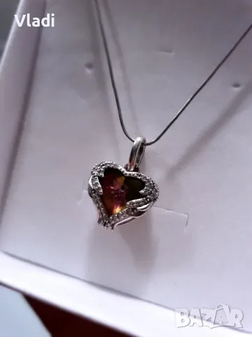 Сребърно колие с обеци, снимка 4 - Бижутерийни комплекти - 47856901