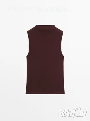 Трикотажен топ във вишнев цвят Massimo Dutti - нов, размер XS