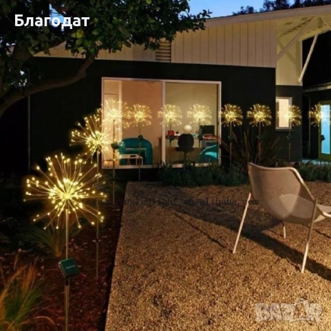 Соларно глухарче (коледна украса) - жълто, шарено - 2бр в опаковка, снимка 4 - Декорация за дома - 52410639