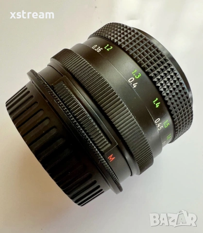 Отличен! Pentacon Auto Multi-Coated 50mm f/1.8 Ръчен Обектив, Резба M42 + Адаптор M42 към EF Canon, снимка 6 - Обективи и филтри - 54098875