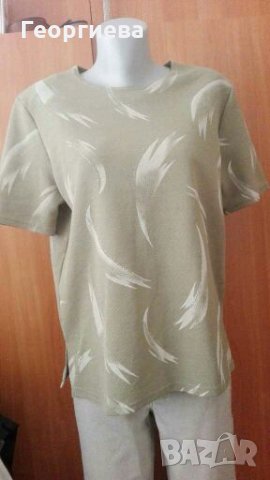 Мека блуза в резида, с лека сребриста украса🍀❤44 - 46р-р🍀❤арт.642, снимка 1 - Тениски - 29705677