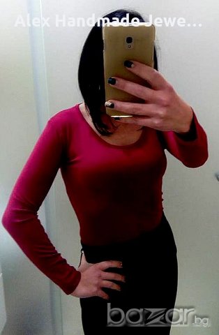 Нова блуза цвят бордо, снимка 2 - Блузи с дълъг ръкав и пуловери - 30382818