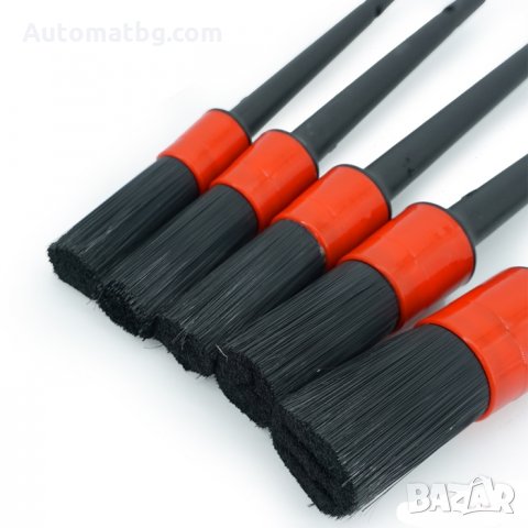 Четки Automat, За почистване на интериор на автомобил, 5броя, Черни, снимка 5 - Аксесоари и консумативи - 33923132