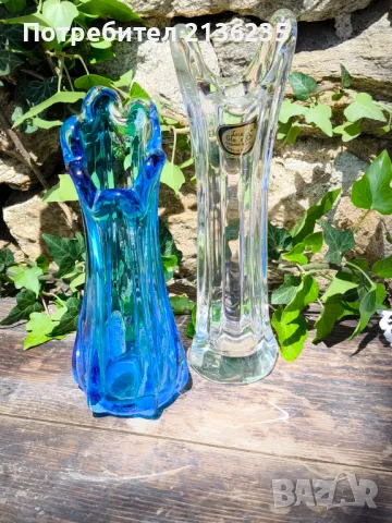 Две вази цветно стъкло , снимка 11 - Антикварни и старинни предмети - 50194149