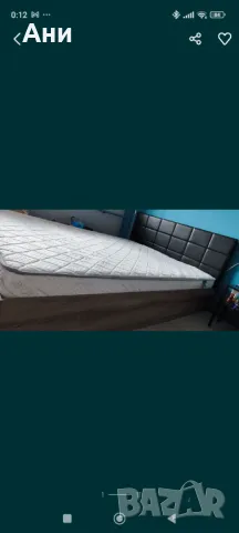 Спалня сива с черна еко кожа табла 160/200 с механизъм за повдигане, снимка 1