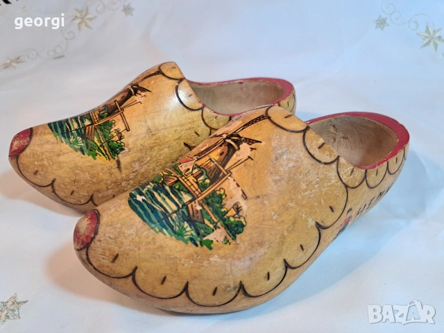 винтидж холандски дървени обувки сабо 32/2