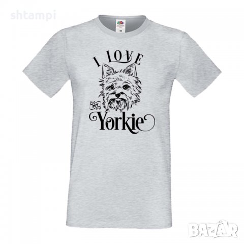 Мъжка тениска I Love My Yorkie Dog,Куче, животно,подарък,изненада, снимка 5 - Тениски - 36935819