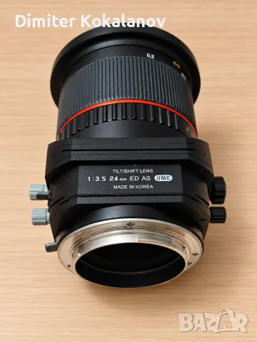 Samyang TS 24mm f/3.5 ED AS UMC Tilt-Shift Canon EF, снимка 3 - Обективи и филтри - 56185894