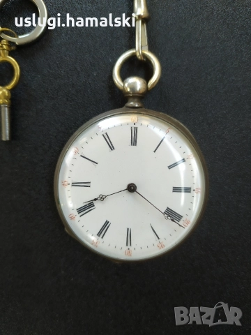 Стар джобен сребърен часовник, снимка 2 - Антикварни и старинни предмети - 52788536