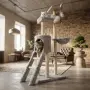 Котешка драскалка с къщичка, легло и платформи, 138 см, светлосива, снимка 6
