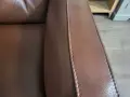 Кафяв кожен диван двойка, снимка 2
