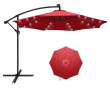 Градински чадър с LED осветление, 3м., с метална основа, цвят Червен, TLB017 10F, снимка 1 - Градински мебели, декорация  - 44595425