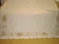 Винтидж покривка бяла рязяня бродерия, снимка 7