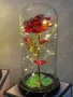 Вечна роза в стъкленица от СТЪКЛО + КАРТИЧКА + осветление! Подарък, снимка 2