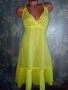 Нова яркожълта фина памучна индийска рокля Л, снимка 1 - Рокли - 33857237