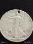 Сребърна монета половин долар 1942г. Америка продупчена за НАКИТ, НОСИЯ, КОЛЕКЦИЯ 43438, снимка 9