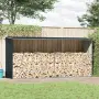 vidaXL Навес за дърва, поцинкована стомана, 330x84x152 см, антрацит, снимка 2