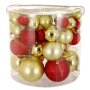 54 броя Комплект Златни и червени коледни топки в 4 размера, снимка 1 - Други стоки за дома - 42671889