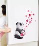 Мече Панда със сърца самозалепващ стикер лепенка за стена и мебел, снимка 1 - Други - 31268970