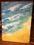 Море,Вълни плаж,Масло бои на платно подписана картина, снимка 1
