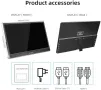 Wstirhy 15,6-инчов FHD 1080P IPS преносим сензорен екран Преносим сензорен екран с USB, снимка 4
